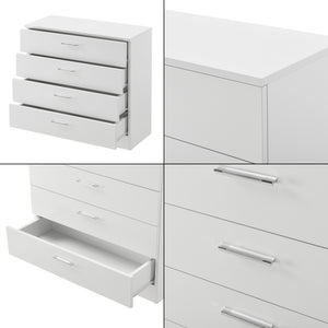 Archivador Drammen 67x70x30 cm con 4 cajones Negro/Blanco en.casa