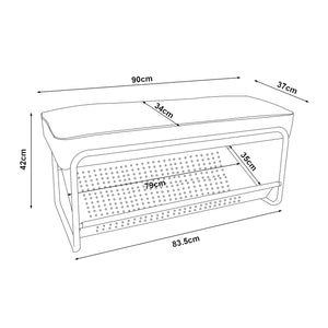 Banco para zapatos Lillehammer 90x37x42 cm [en.casa]
