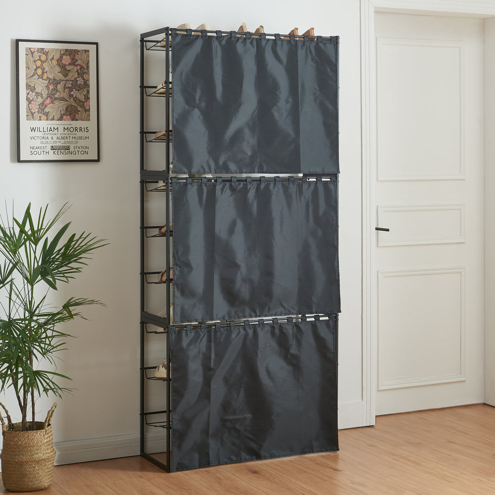 Estantería para zapatos con cortina [en.casa]