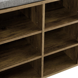 Zapatero y banco Leonidas 103x30x48 cm con 10 compartimentos en.casa