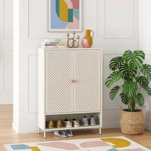 Mueble zapatero Coleraine con puerta y estante metal [en.casa]