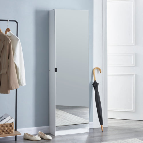 Zapatero Meura 160x48x20cm con espejo Blanco [en.casa] - premiumXL