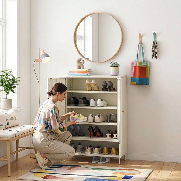 Mueble zapatero Coleraine con puerta y estante metal [en.casa]
