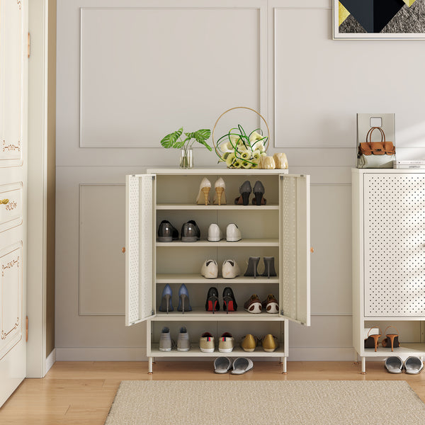 Mueble zapatero Coleraine con puerta y estante metal [en.casa]