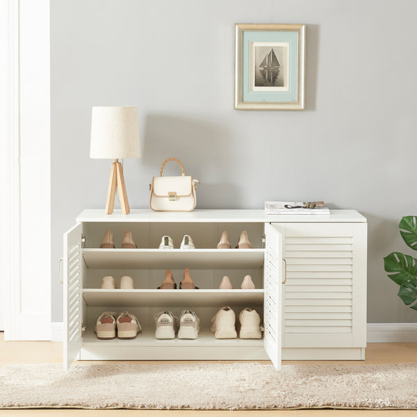 Zapatero Løten 125x36x62 cm Blanco [en.casa]