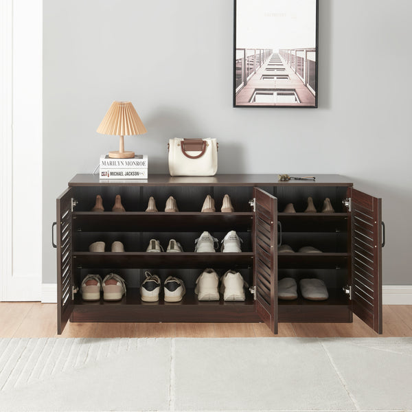 Zapatero Løten 125x36x62 cm Wengué [en.casa]