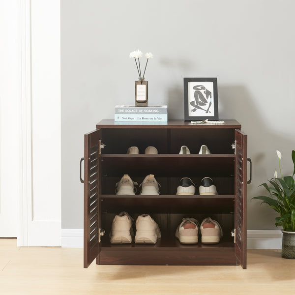 Zapatero Løten 63x36x62 cm Wengué [en.casa]