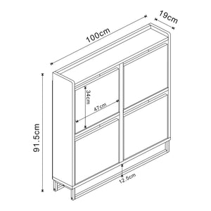 Zapatero Ylitornio 91,5x100x19 cm Blanco [en.casa]