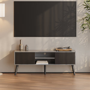 Mesa de Tele Eskilstuna con 2 Puertas 2 Estantes Aglomerado/Madera 120 x 30 x 47 cm En diferentes colores [en.casa]