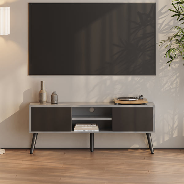 Mesa de Tele Eskilstuna con 2 Puertas 2 Estantes Aglomerado/Madera 120 x 30 x 47 cm En diferentes colores [en.casa]