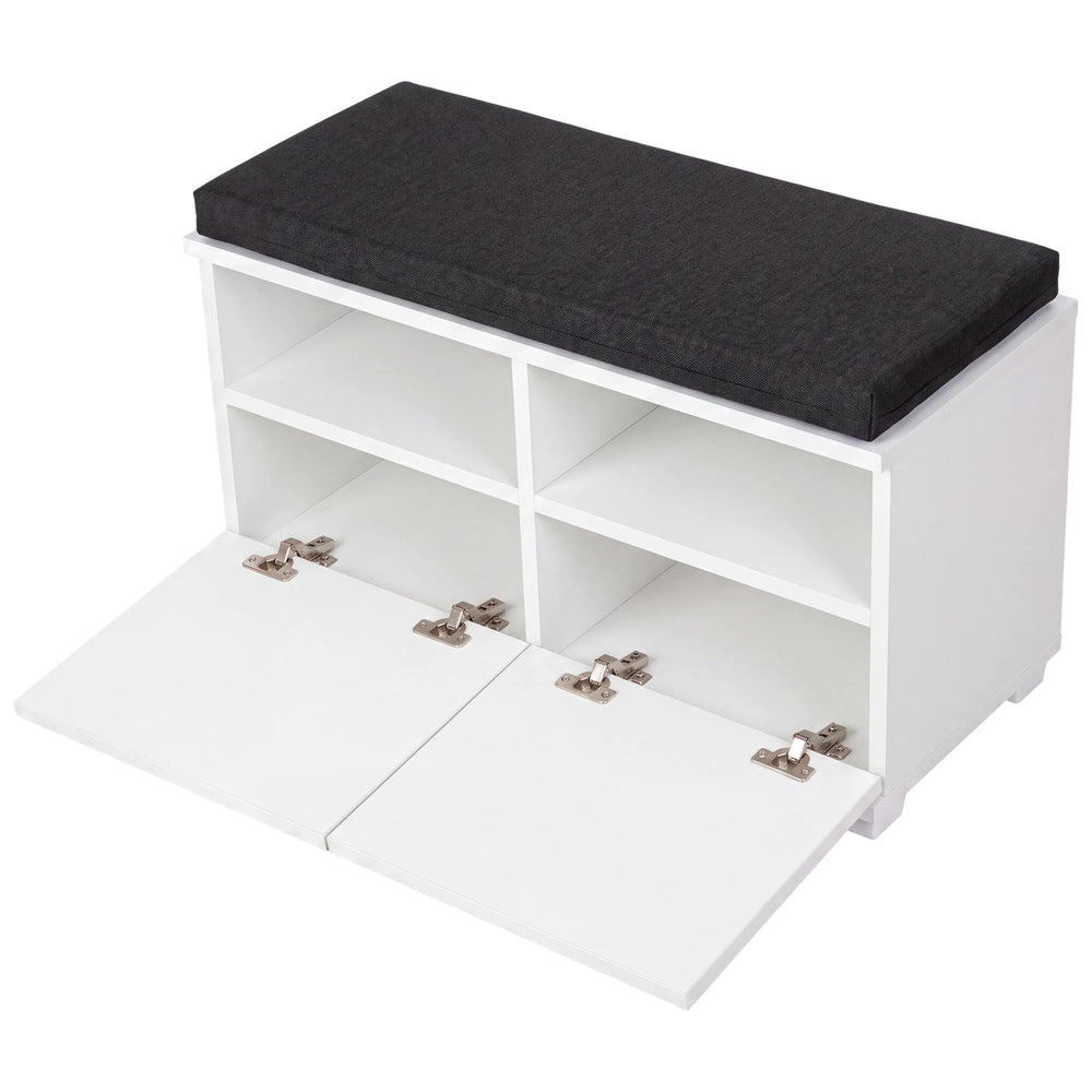 Banco zapatero Brande tapizado aglomerado/textil 42x80x35 cm - [en.casa]