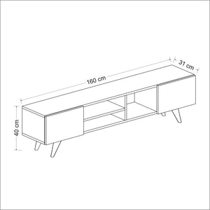 Mesa de televisión Assens 40 x 160 x 31 cm en varios colores [en.casa]