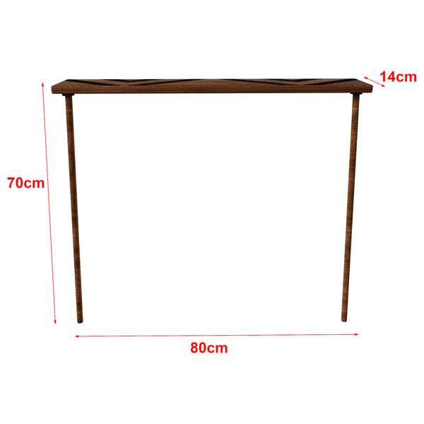 Consola Holmsland de madera 70x80x14 cm [en.casa]