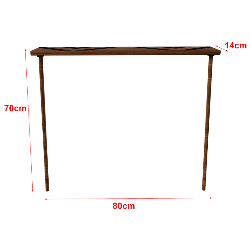 Esquema acotado Consola Holmsland de madera 70x80x14 cm [en.casa]