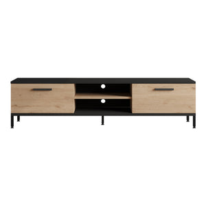 Mesa de televisión Lempäälä con 2 compartimentos de almacenamiento 160 x 35 x 39 cm en varios colores [en.casa]