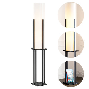 Lámpara de pie Gisborne con estante [lux.pro]