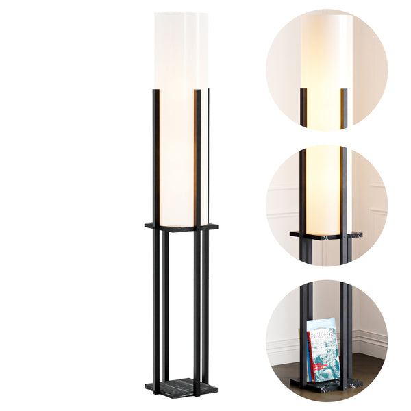 Lámpara de pie Gisborne con estante [lux.pro]