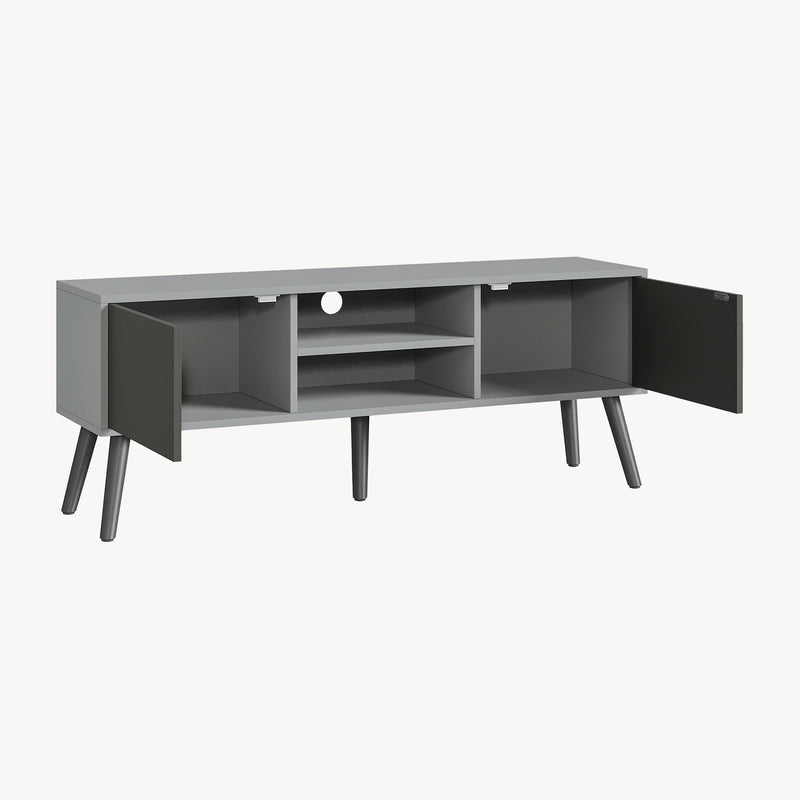 Esquema acotado Mesa de Tele Eskilstuna con 2 Puertas 2 Estantes Aglomerado/Madera 120 x 30 x 47 cm En diferentes colores [en.casa]
