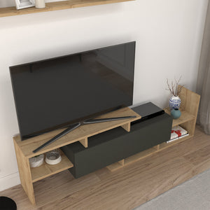 Mueble de televisión Liksefte con estantería de pared 154x28x42 cm [en.casa]