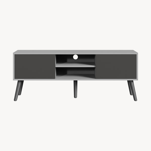 Mesa de Tele Eskilstuna con 2 Puertas 2 Estantes Aglomerado/Madera 120 x 30 x 47 cm En diferentes colores [en.casa]