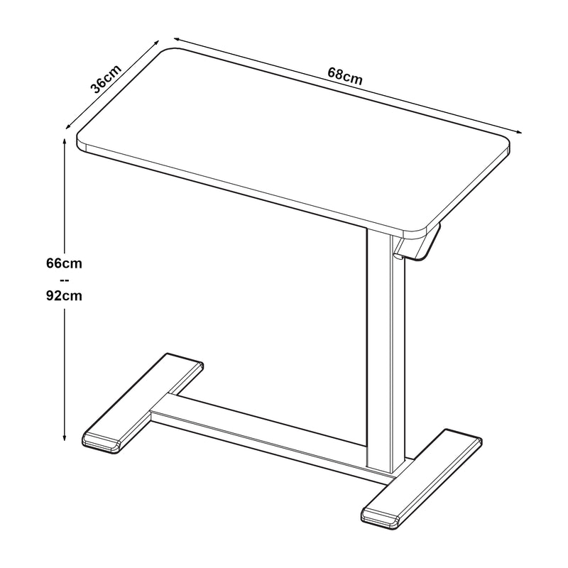 Esquema acotado Mesa para portátil ajustable en altura Klirg [en.casa]