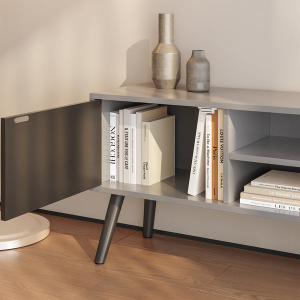 Mesa de Tele Eskilstuna con 2 Puertas 2 Estantes Aglomerado/Madera 120 x 30 x 47 cm En diferentes colores [en.casa]