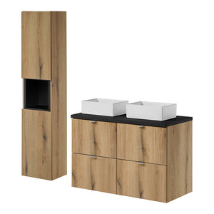 Lavabo Skelbolu con lavabo de encimera [en.casa]