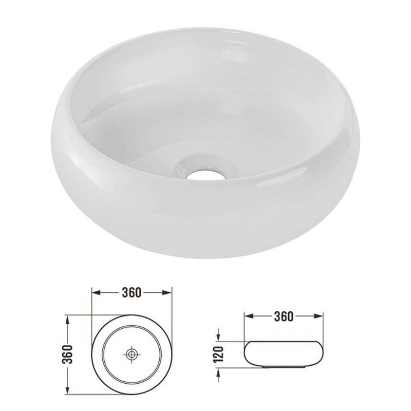 Esquema acotado Lavabo Skelbolu con armario alto [en.casa]