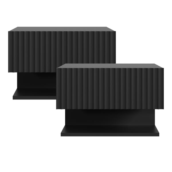Juego de 2 mesitas de noche flotantes Nand 1 cajón [en.casa]
