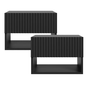Juego de 2 mesitas de noche flotantes Nand 1 cajón [en.casa]
