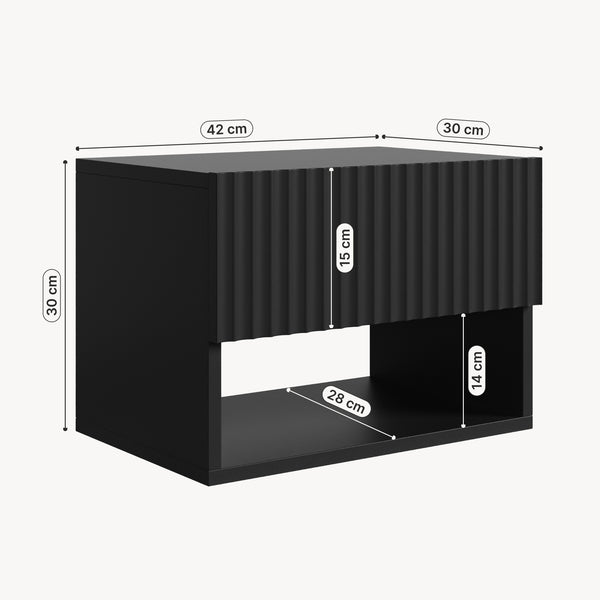 Mesita de noche flotante Nand 1 cajón [en.casa]