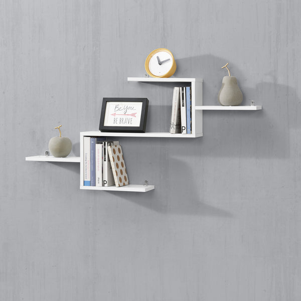 Estante flotante Flekkefjord 104 x 14,5 x 49,5 cm con 5 superficies de almacenamiento varios colores en.casa