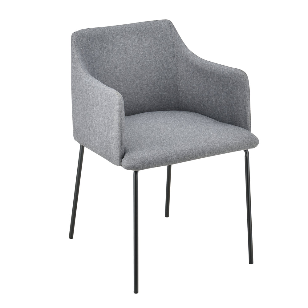 Sillón tapizado con reposabrazos Textil Gris en.casa