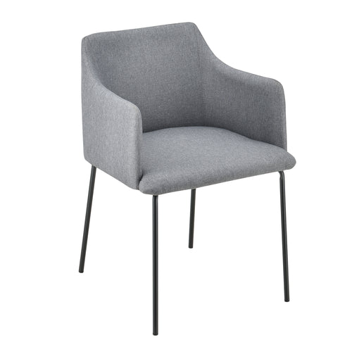 Sillón tapizado con reposabrazos Textil Gris en.casa