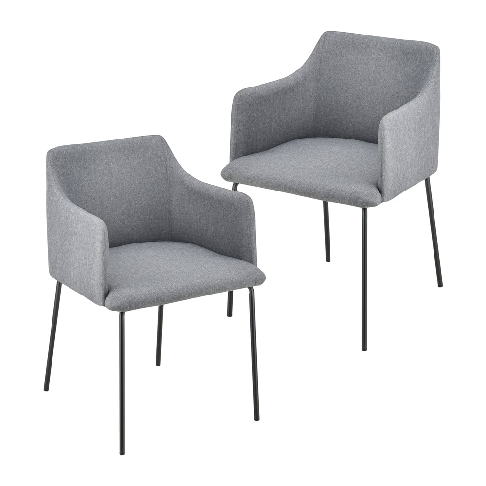 Sillón tapizado Cracovia juego de 2 en gris oscuro [en.casa]