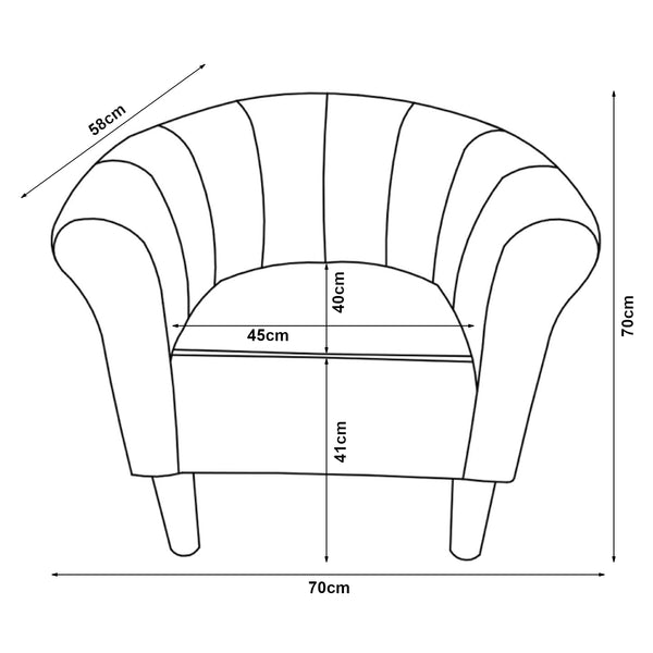 Sillón Jelgava 70x70x58 cm en varios colores y acabados [en.casa]