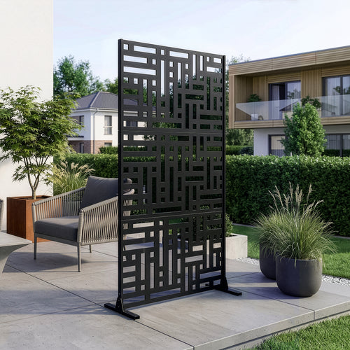 Tabique Bernalda con diseño atractivo acero En diferenres medidas - Negro [casa.pro]