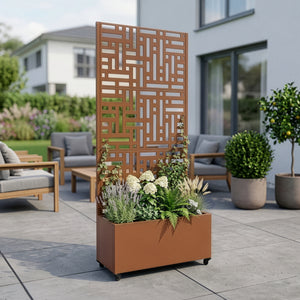 Tabique Bernalda con jardinera acero [casa.pro]