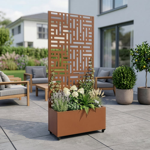 Tabique Bernalda con jardinera acero [casa.pro]