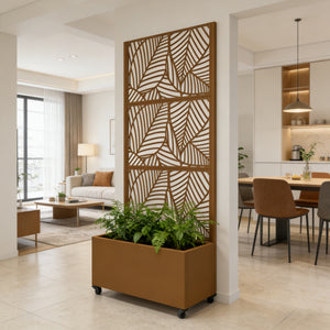 Tabique Surnskoki con jardinera acero 190x82x38cm - [casa.pro]