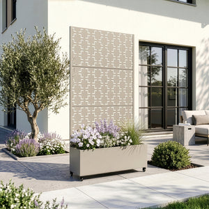 Tabique Aaskis con jardinera exterior 190x82/120x38cm [casa.pro]
