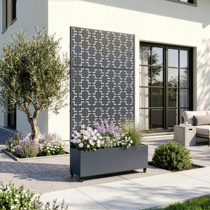 Tabique Aaskis con jardinera exterior 190x82/120x38cm [casa.pro]