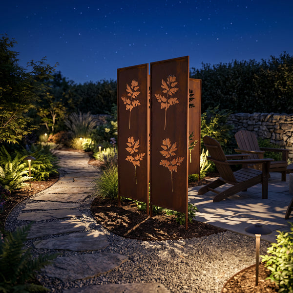 Set de 2 estacas de jardín Irsina 160x50 cm acero corten óxido noble [casa.pro]