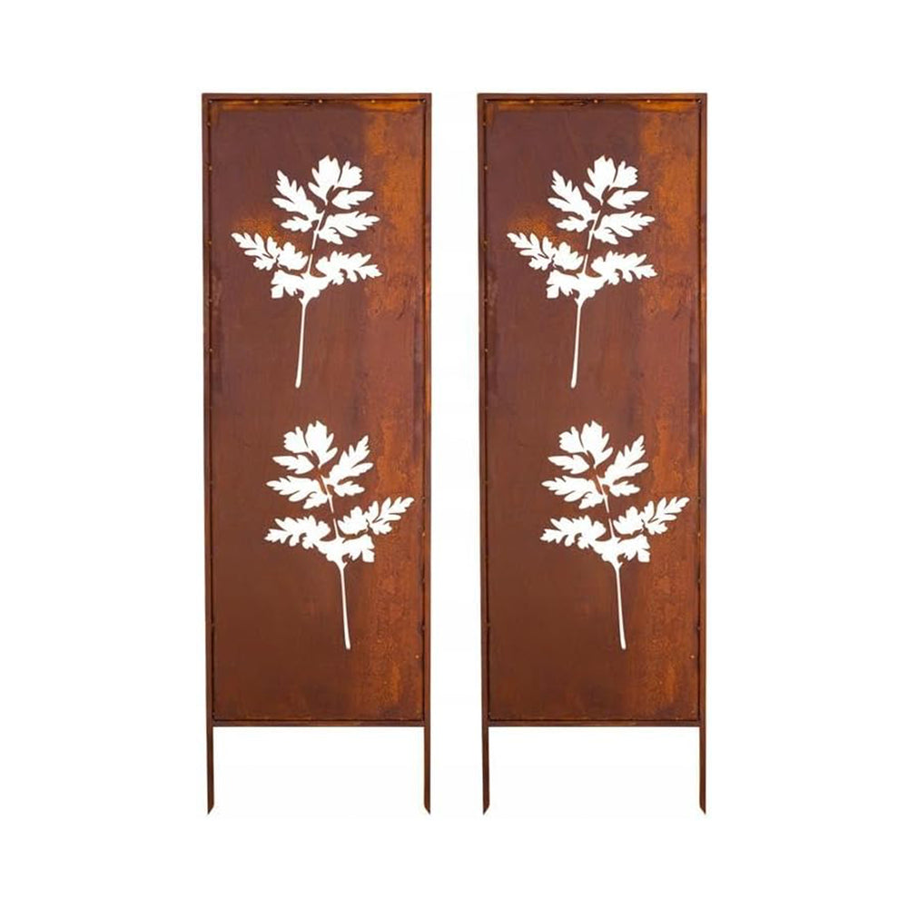 Set de 2 estacas de jardín Irsina 160x50 cm acero corten óxido noble [casa.pro]