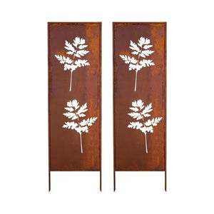 Set de 2 estacas de jardín Irsina 160x50 cm acero corten óxido noble [casa.pro]