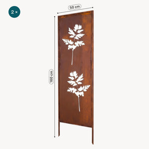 Set de 2 estacas de jardín Irsina 160x50 cm acero corten óxido noble [casa.pro]