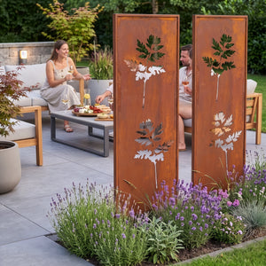 Set de 2 estacas de jardín Irsina 160x50 cm acero corten óxido noble [casa.pro]