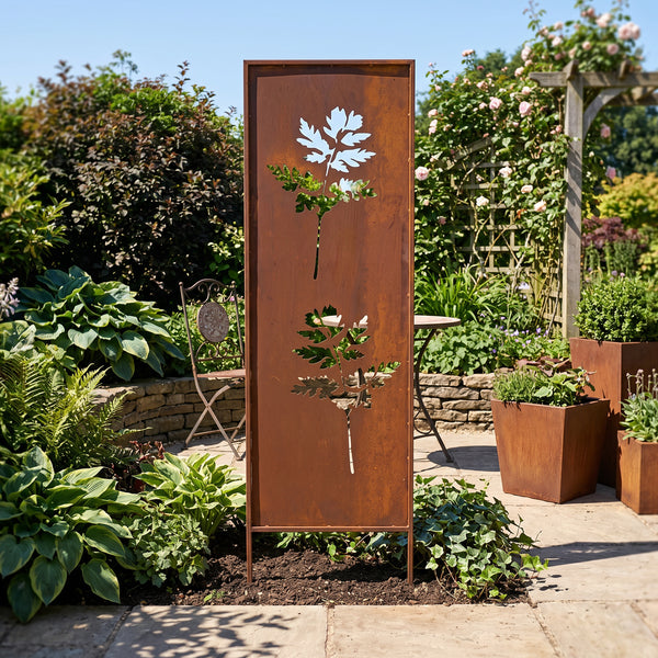 Set de 2 estacas de jardín Irsina 160x50 cm acero corten óxido noble [casa.pro]