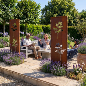 Set de 2 estacas de jardín Irsina 160x50 cm acero corten óxido noble [casa.pro]