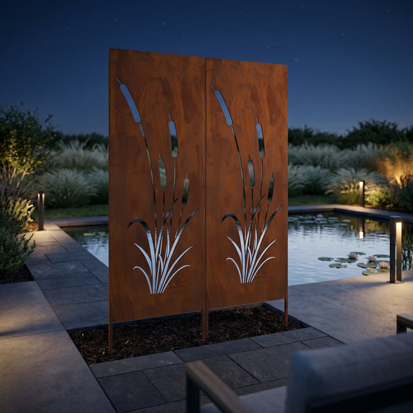 Set de 2 estacas de jardín Irsina 160x50 cm acero corten óxido noble [casa.pro]